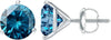 1/2-10 Carat Total Weight Blue Diamond Stud Earrings 3 Prong Screw Back