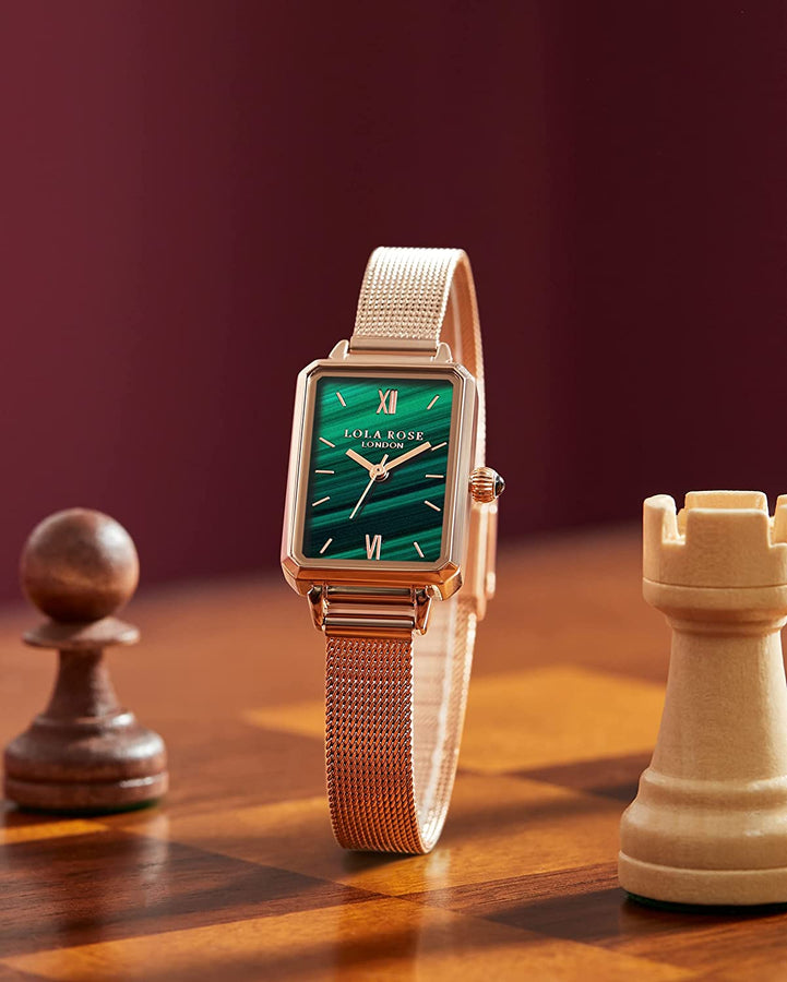 Classic Women'S Watch with Gemstone Inspiration, Ladies Rose Gold Stainless Steel Strap Watch, Classic Gift for Women