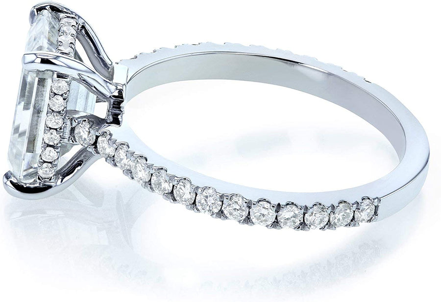 Emerald-Cut Forever One Moissanite Engagement Ring 2 7/8 CTW 14K White Gold