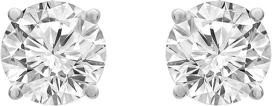 1.00 to 6.50 Carat Diamond, Stylish Prong Set 14K White Gold Round-Cut Diamond Stud Earring (J,VS2-SI1) by La4Ve Diamonds| Lab Grown Diamond Fine Jewelry for Women Teen Girls | Gift Box Included
