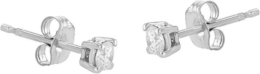 0.10-0.50 Carat Total Weight round Natural Diamond Stud Earrings for Women in 14K White, Yellow, or Rose Gold with Push Backs (0.30Cttw and up IGL Certified) - (JK Color, I1 Clarity)