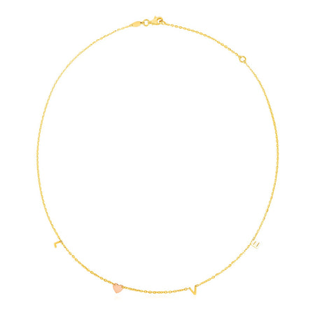 Love Necklace - 14k Two Tone Gold