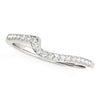 (1/4 cttw) Curved Design Round Diamond Wedding Band - 14k White Gold