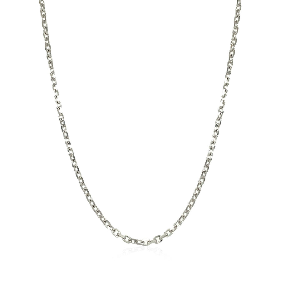 1.8mm Diamond Cut Cable Link Chain - 14k White Gold