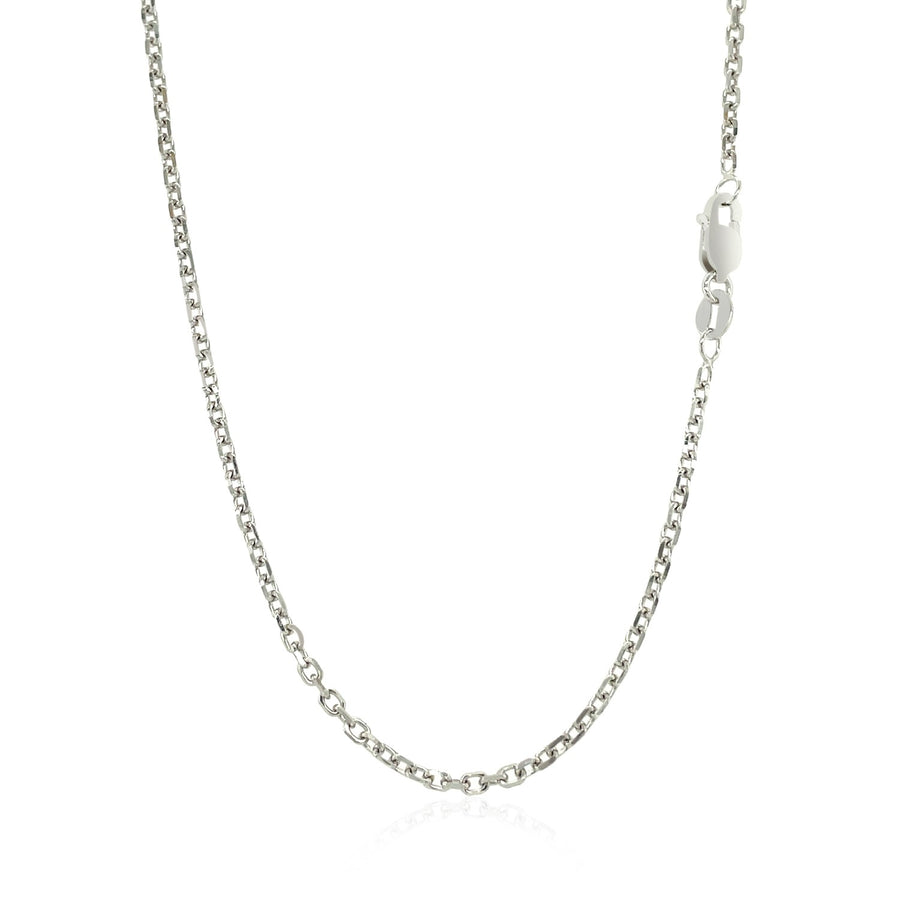 1.8mm Diamond Cut Cable Link Chain - 14k White Gold