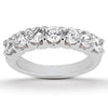 14k White Gold Diamond Scalloped Shared U Prong Setting Wedding Ring Band