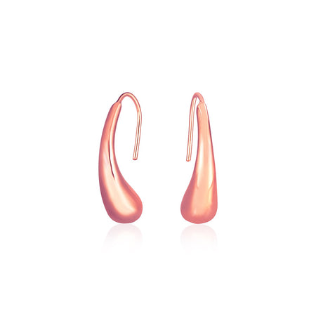 Puffed Teardrop Earrings - 14k Rose Gold