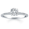 14k White Gold Engagement Ring with Diamond Band Design