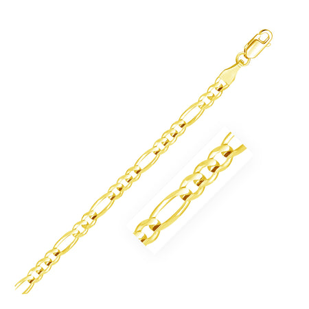 4.5mm Solid Figaro Chain - 14k Yellow Gold