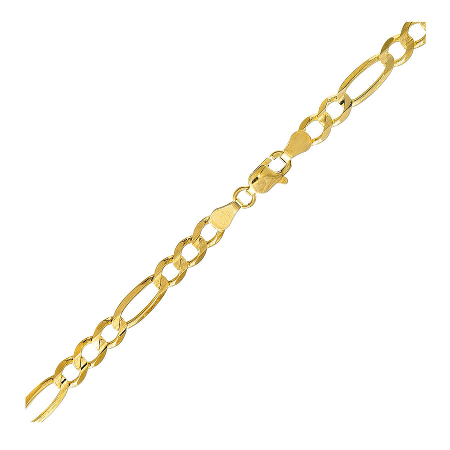4.5mm Solid Figaro Chain - 14k Yellow Gold
