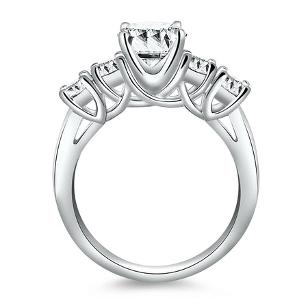 Five Stone Diamond Trellis Engagement Ring - 14k White Gold