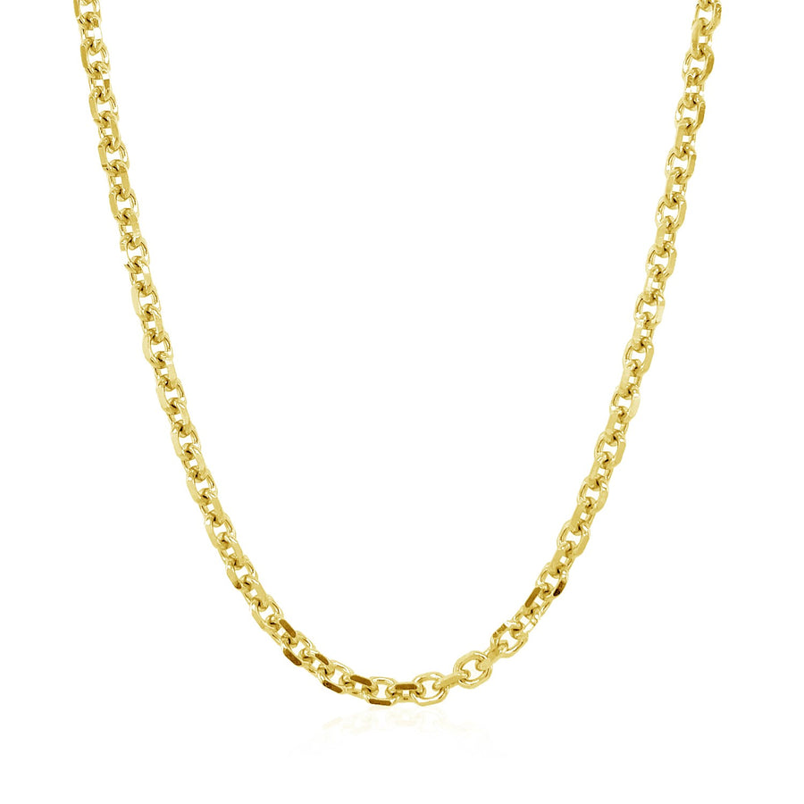 3.1mm Diamond Cut Cable Link Chain - 14k Yellow Gold