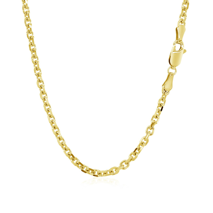 3.1mm Diamond Cut Cable Link Chain - 14k Yellow Gold