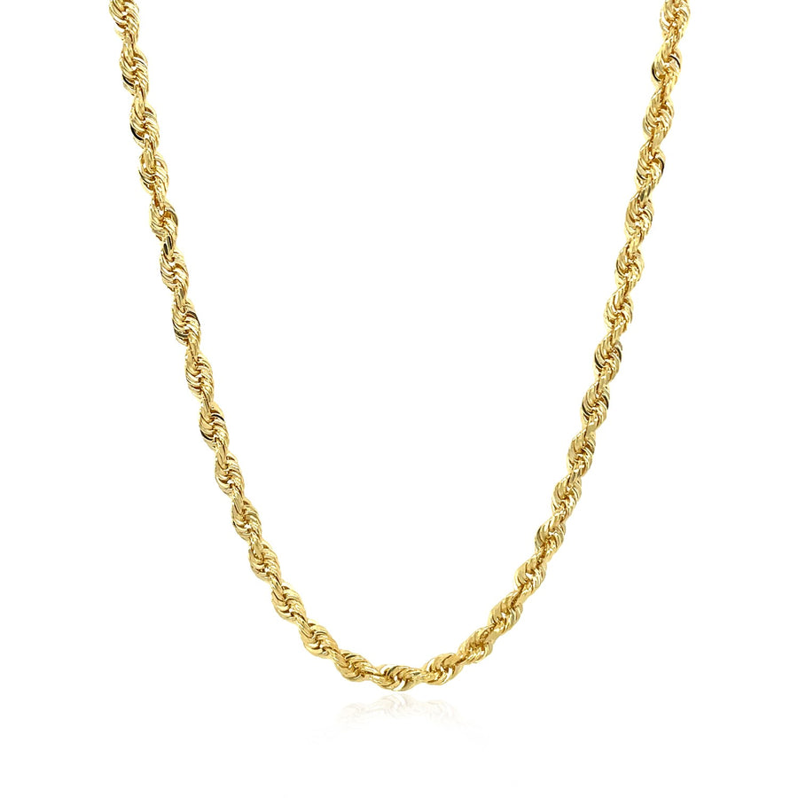 3.0mm Solid Diamond Cut Rope Chain - 14k Yellow Gold