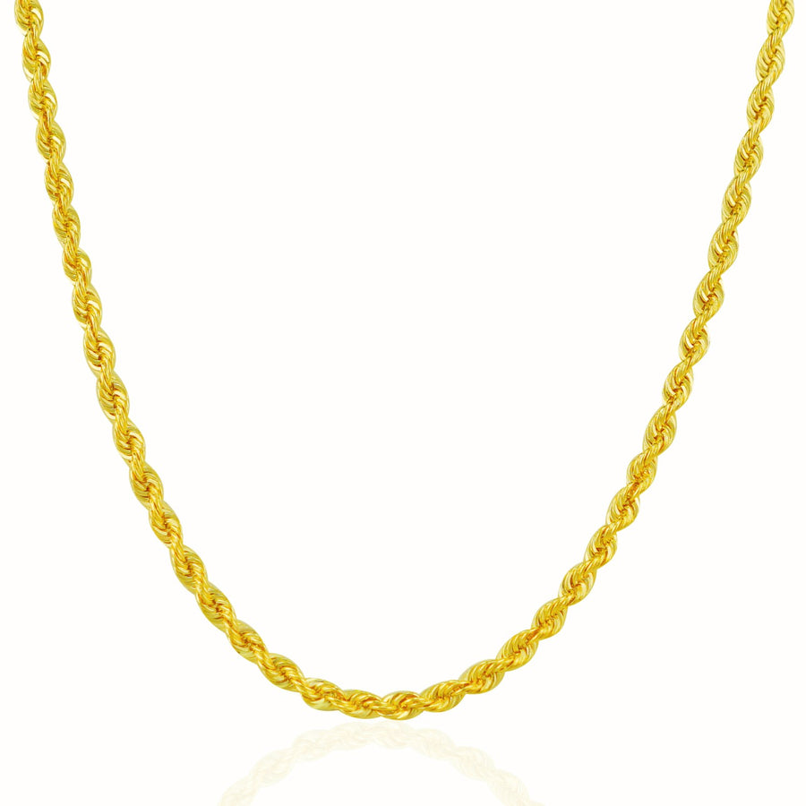 3.0mm Solid Rope Chain - 14k Yellow Gold