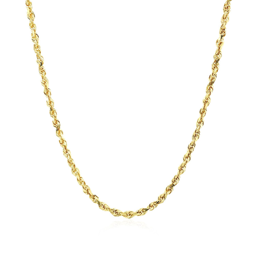 2.25mm Solid Diamond Cut Rope Chain - 10k Yellow Gold