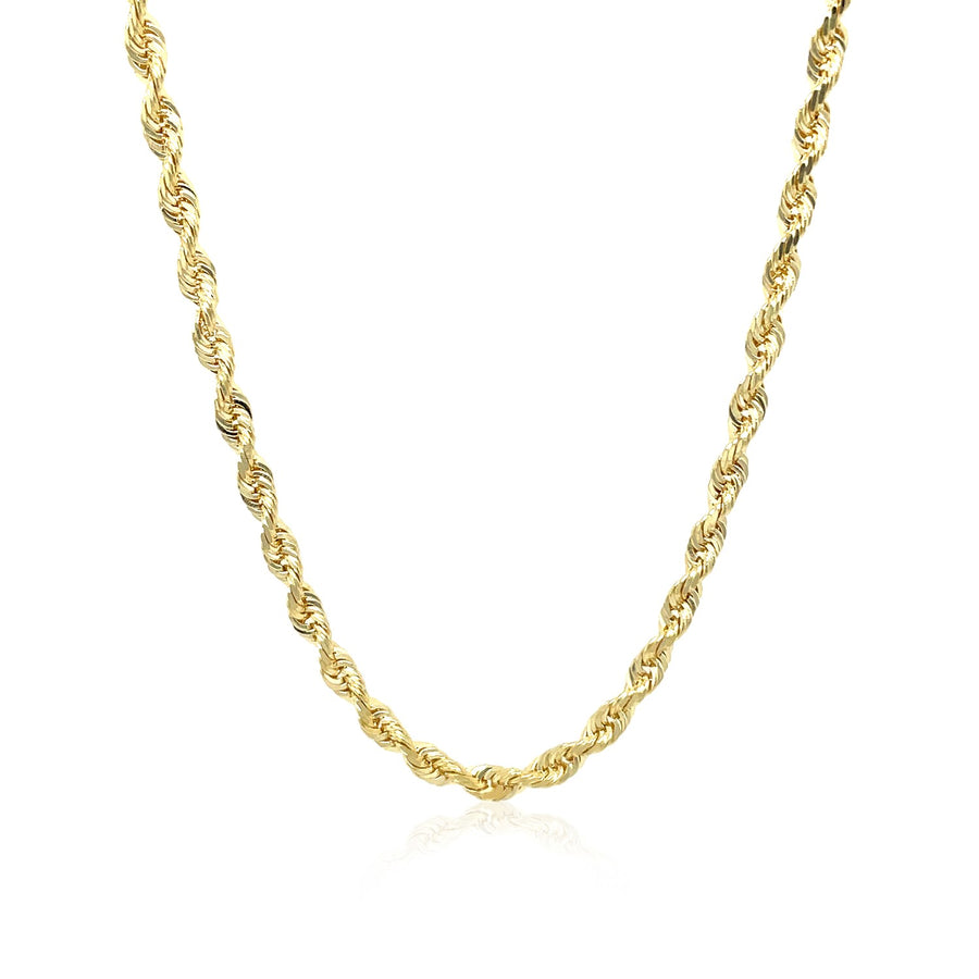 3.0mm Solid Diamond Cut Rope Chain - 10k Yellow Gold