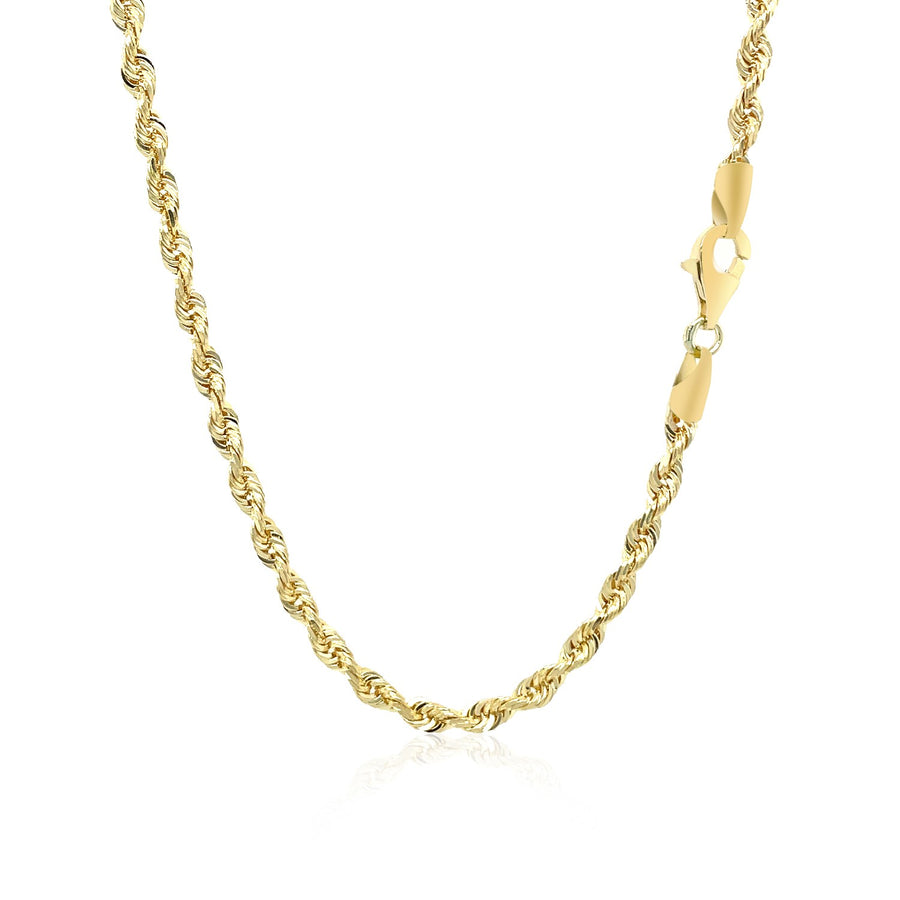 3.0mm Solid Diamond Cut Rope Chain - 10k Yellow Gold