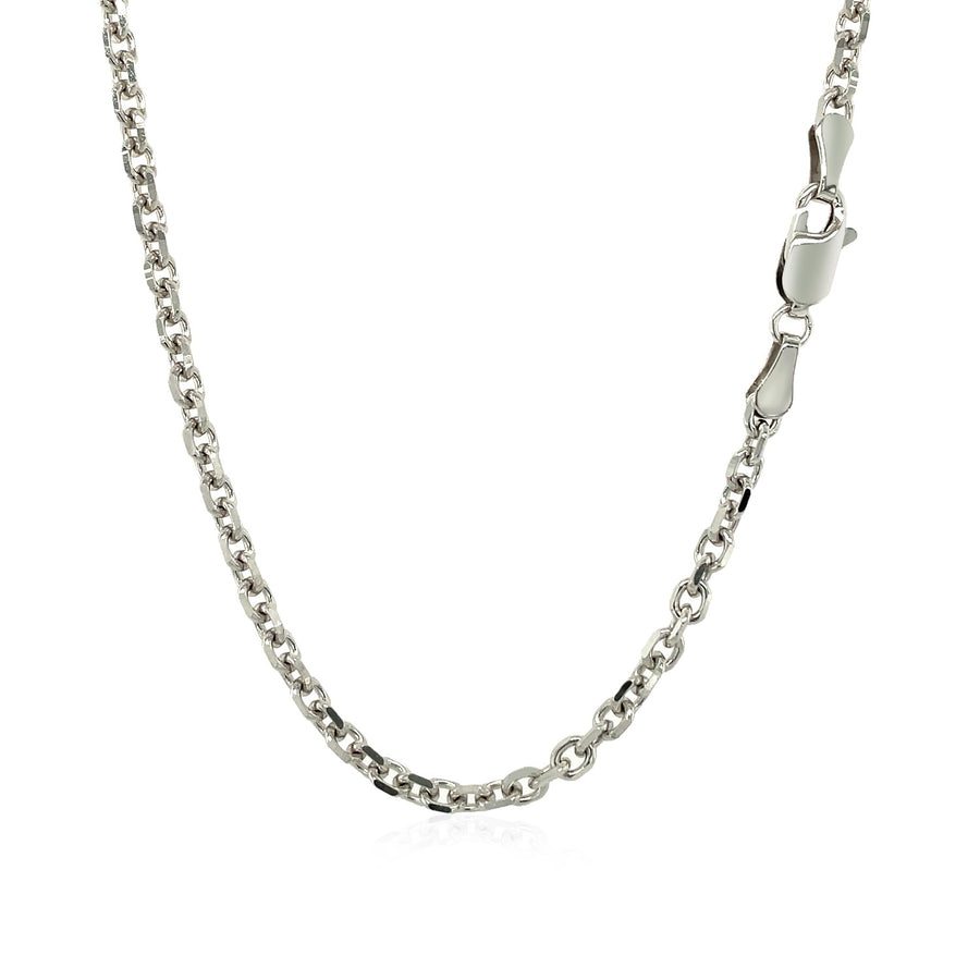 3.1mm Diamond Cut Cable Link Chain - 14k White Gold