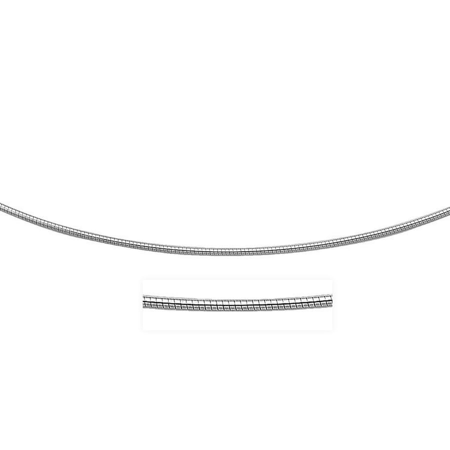 Necklace in a Round Omega Chain Style - 14k White Gold
