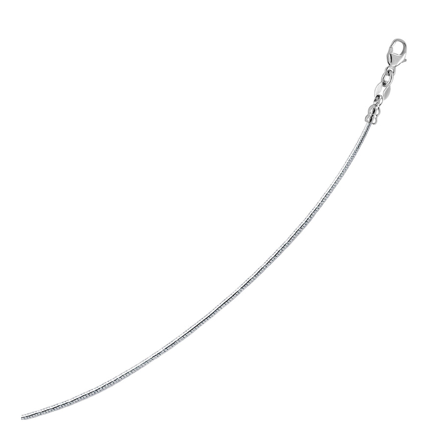 Necklace in a Round Omega Chain Style - 14k White Gold