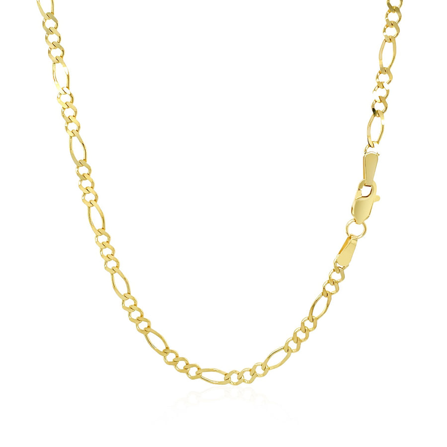 2.8mm Solid Figaro Chain - 14k Yellow Gold