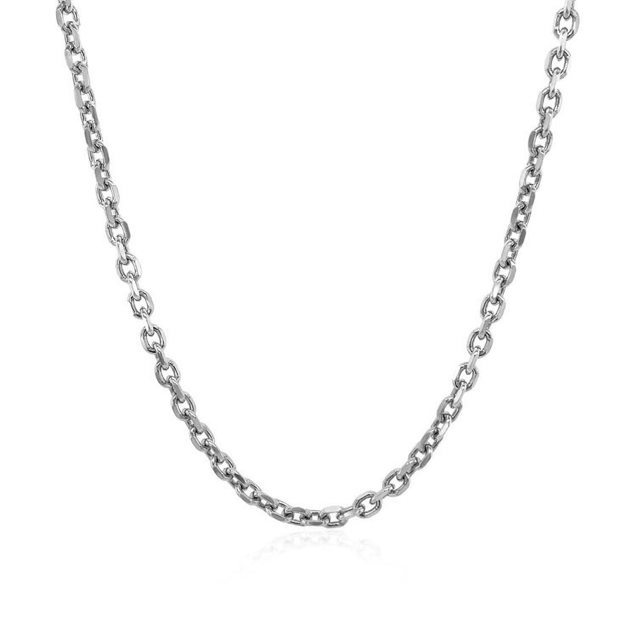 2.3mm Diamond Cut Cable Link Chain - 14k White Gold