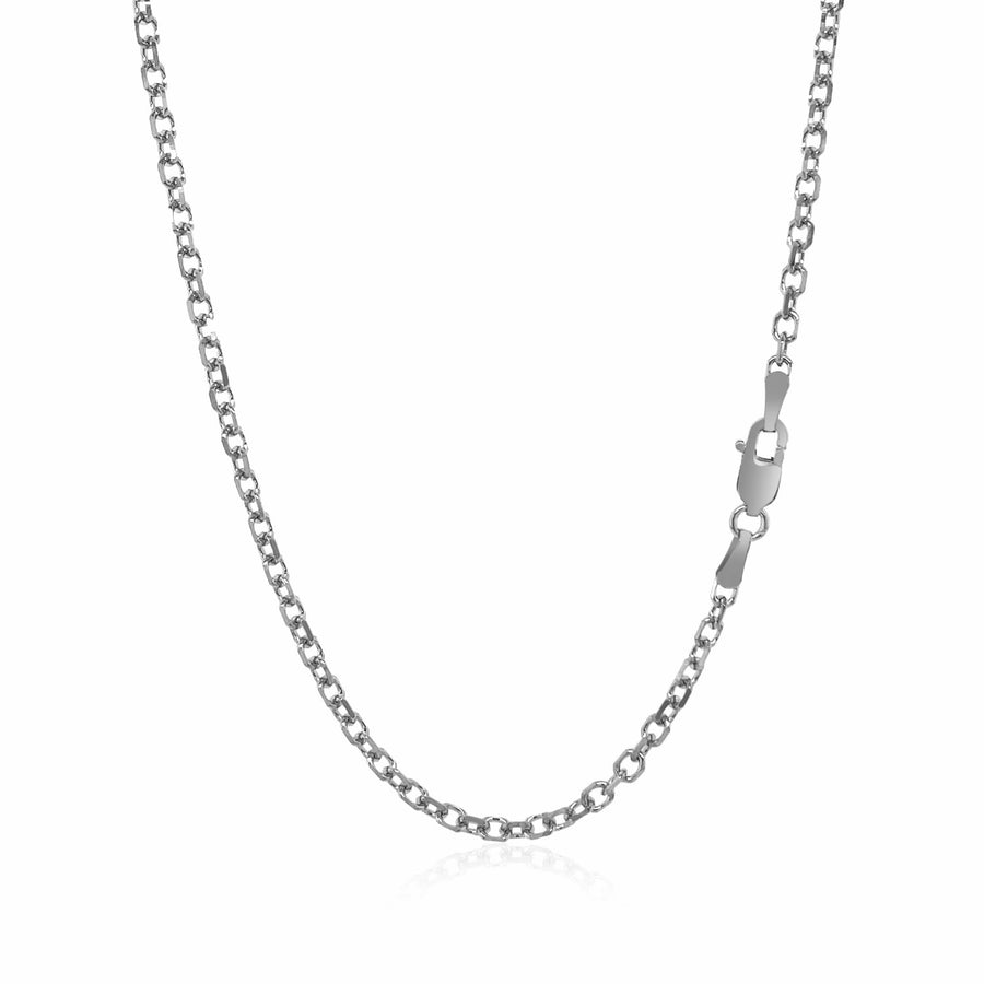 2.3mm Diamond Cut Cable Link Chain - 14k White Gold