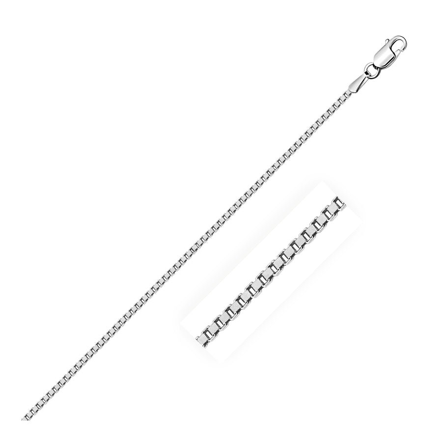 1.1mm Classic Box Chain - 14k White Gold