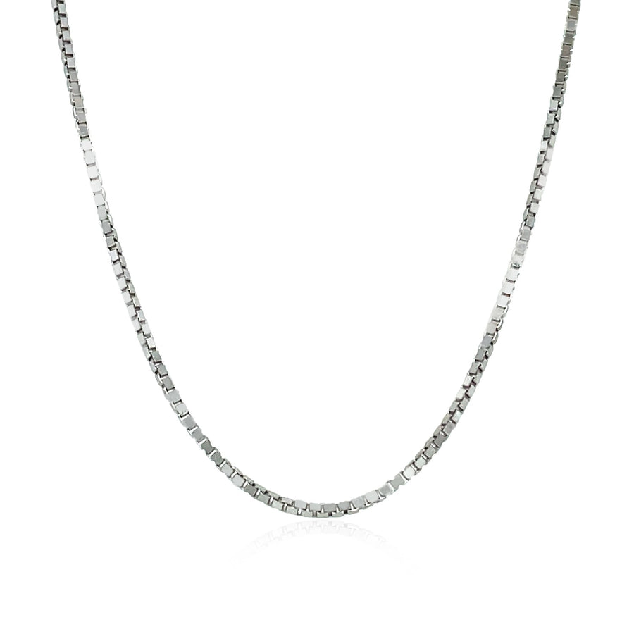 1.1mm Classic Box Chain - 14k White Gold