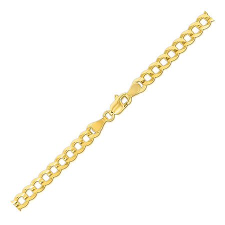 4.7mm 14k Yellow Gold Solid Curb Bracelet