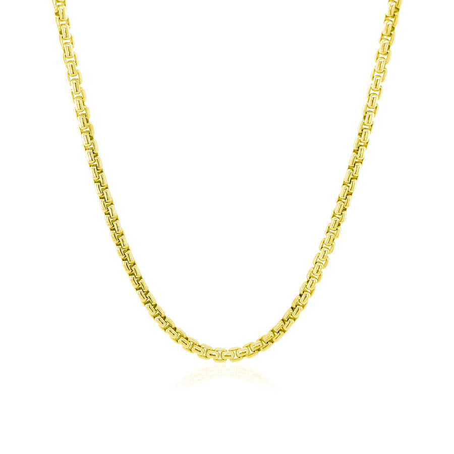 2.4mm Round Box Chain - 14k Yellow Gold