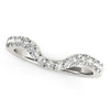 (1/3 cttw) Curved Style Wedding Ring with Diamonds - 14k White Gold