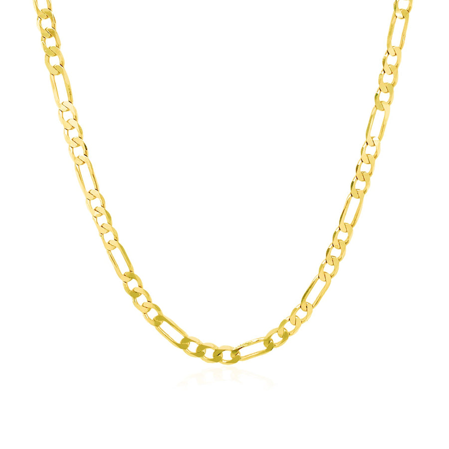 3.1mm Solid Figaro Chain - 14k Yellow Gold
