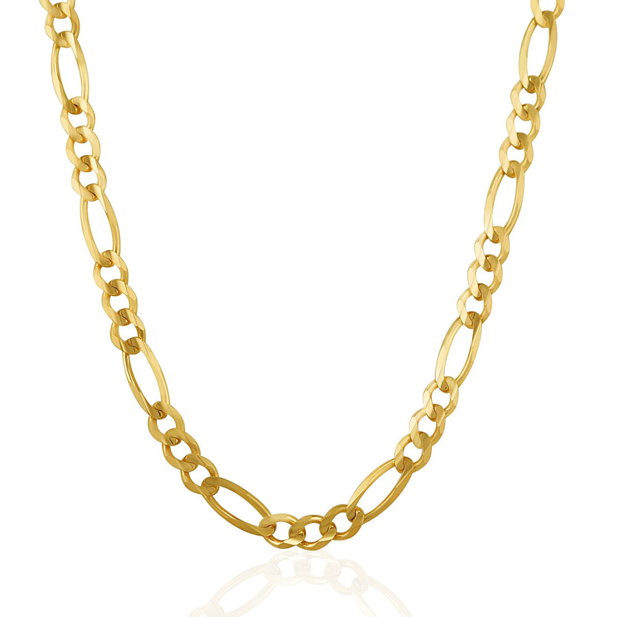 6.0mm Solid Figaro Chain - 14k Yellow Gold