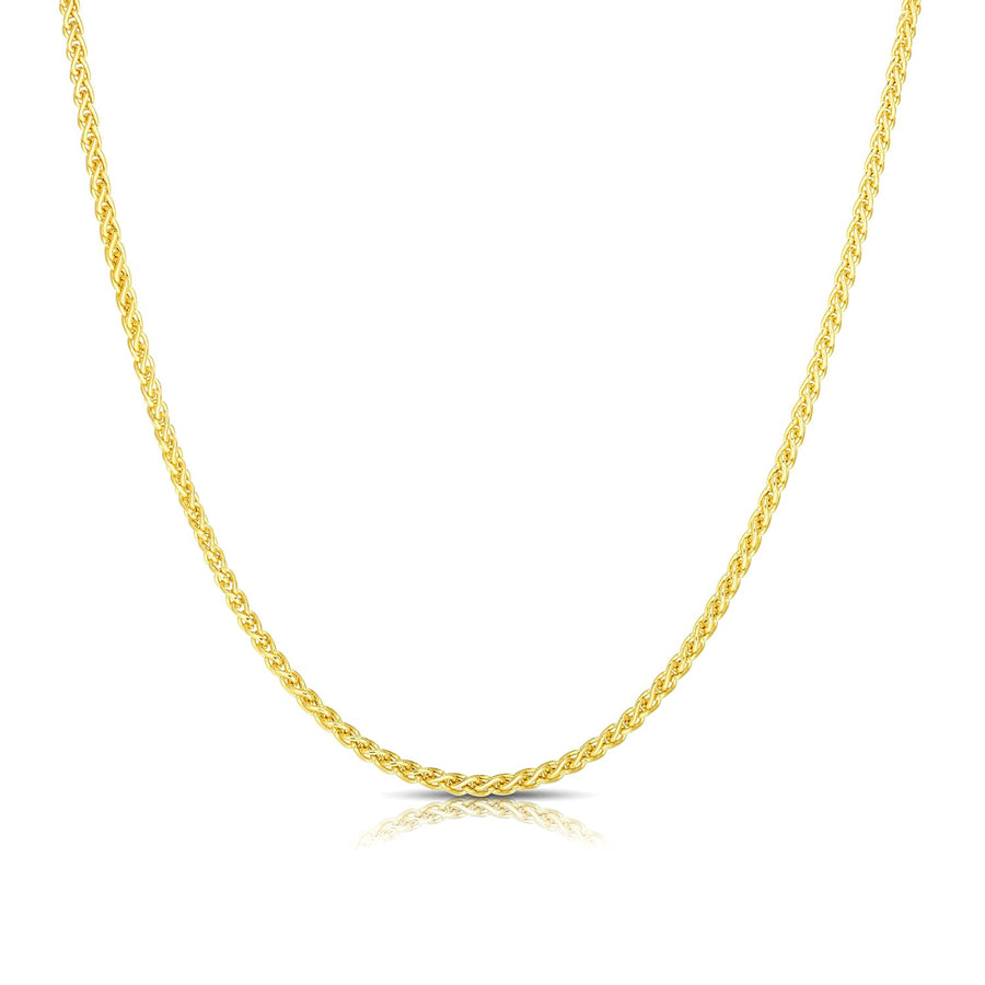 2.4mm Light Weight Wheat Chain - 14k Yellow Gold