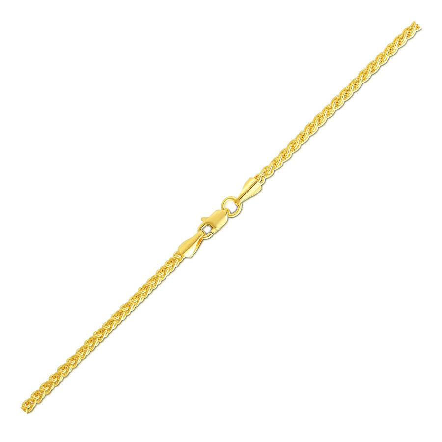 2.4mm Light Weight Wheat Chain - 14k Yellow Gold