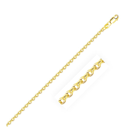 2.3mm Diamond Cut Cable Link Chain - 14k Yellow Gold