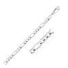4.6mm Solid Figaro Chain - 14k White Gold