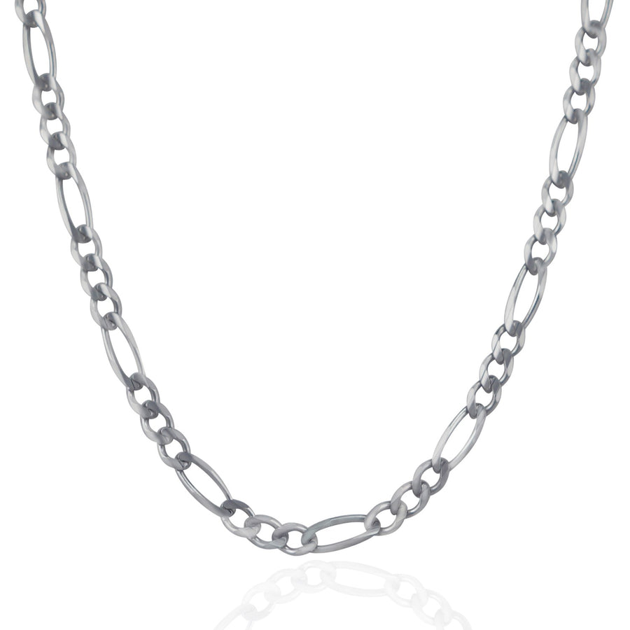4.6mm Solid Figaro Chain - 14k White Gold
