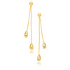 14k Yellow Gold Double Drop Long Earrings