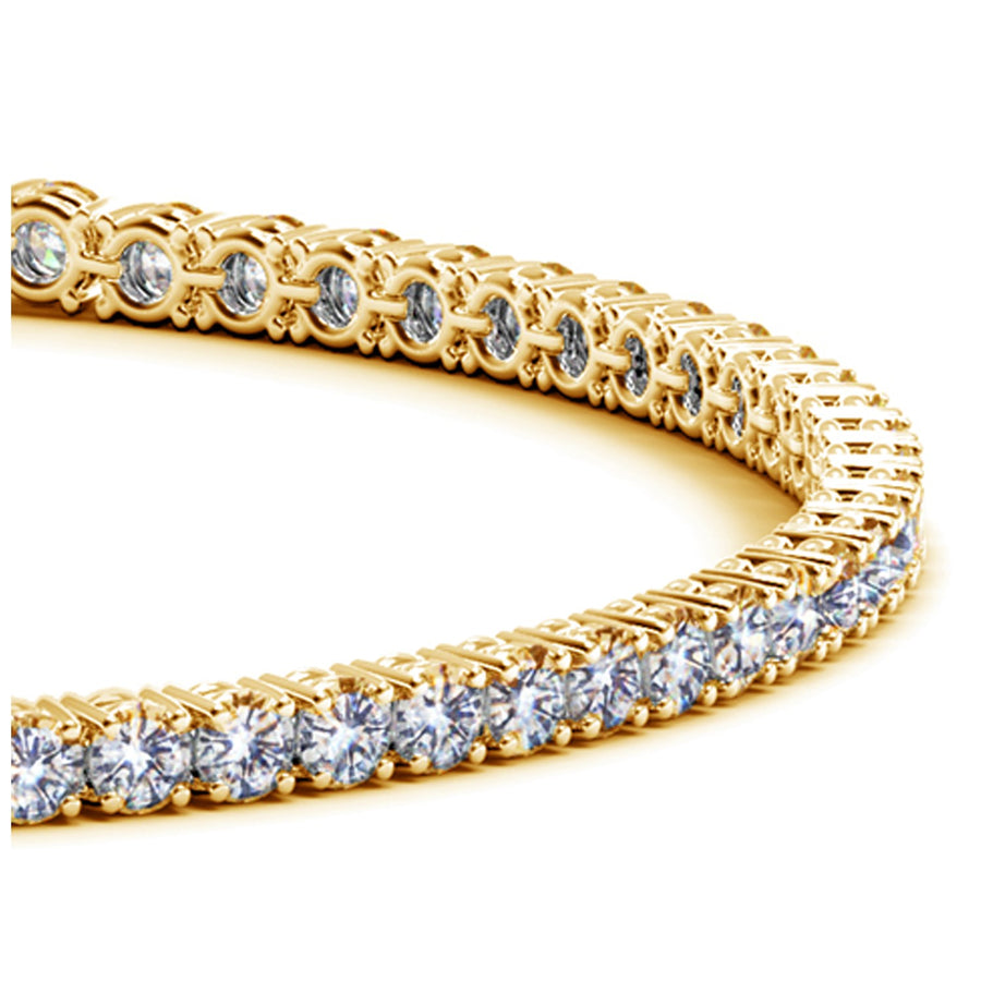 (3 cttw) Round Diamond Tennis Bracelet - 14k Yellow Gold