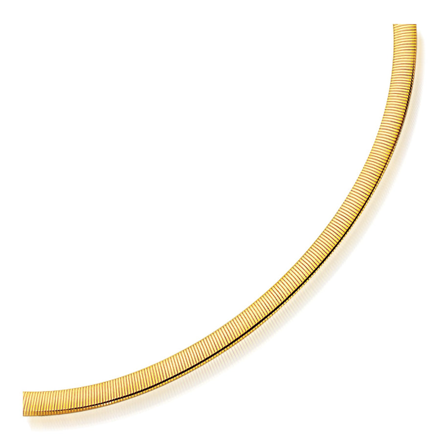 6.0mm Reversible Omega Necklace - 14k Two Tone Gold