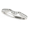 (1/6 cttw) Milgrained Curved Wedding Diamond Band - 14k White Gold