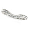 (1/6 cttw) Milgrained Baroque Curved Diamond Wedding Ring - 14k White Gold