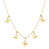 14k Yellow Gold 18 inch Necklace with Polished Butterfly Pendants