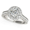 (1 5/8 cttw) Round Diamond Engagement Ring with Stylish Shank - 14k White Gold