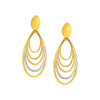 14k Two Tone Gold Two Toned Post Earrings with Graduated Ovals