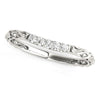 (1/10 cttw) Antique Style Curved Diamond Wedding Band - 14k White Gold