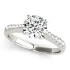 (1 5/8 cttw) Round Cut Diamond Engagement Ring - 14k White Gold